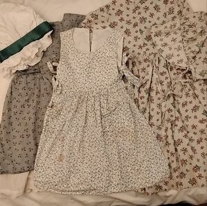 Lot Pioneer Little House Prairie Dress Girls Bonnet  Victorian Frontier Costume